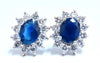 4ct Natural Sapphire Diamonds Cluster Earrings 14 Karat gold