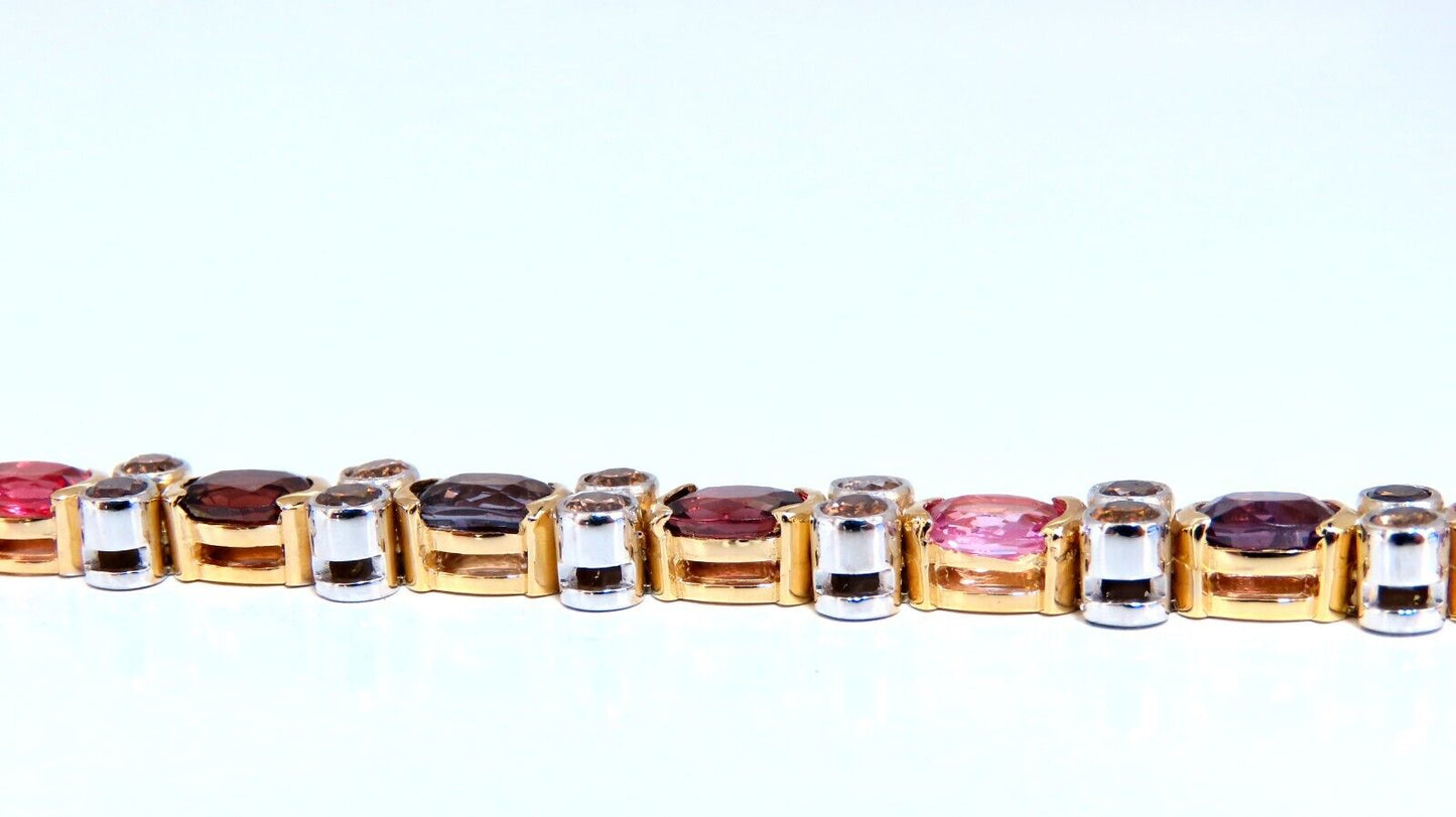 14.38ct Natural Multicolored Spinel Diamonds Bracelet Gemline 14kt