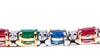 18.28ct natural ruby emerald sapphires diamond tennis bracelet 14kt gem line