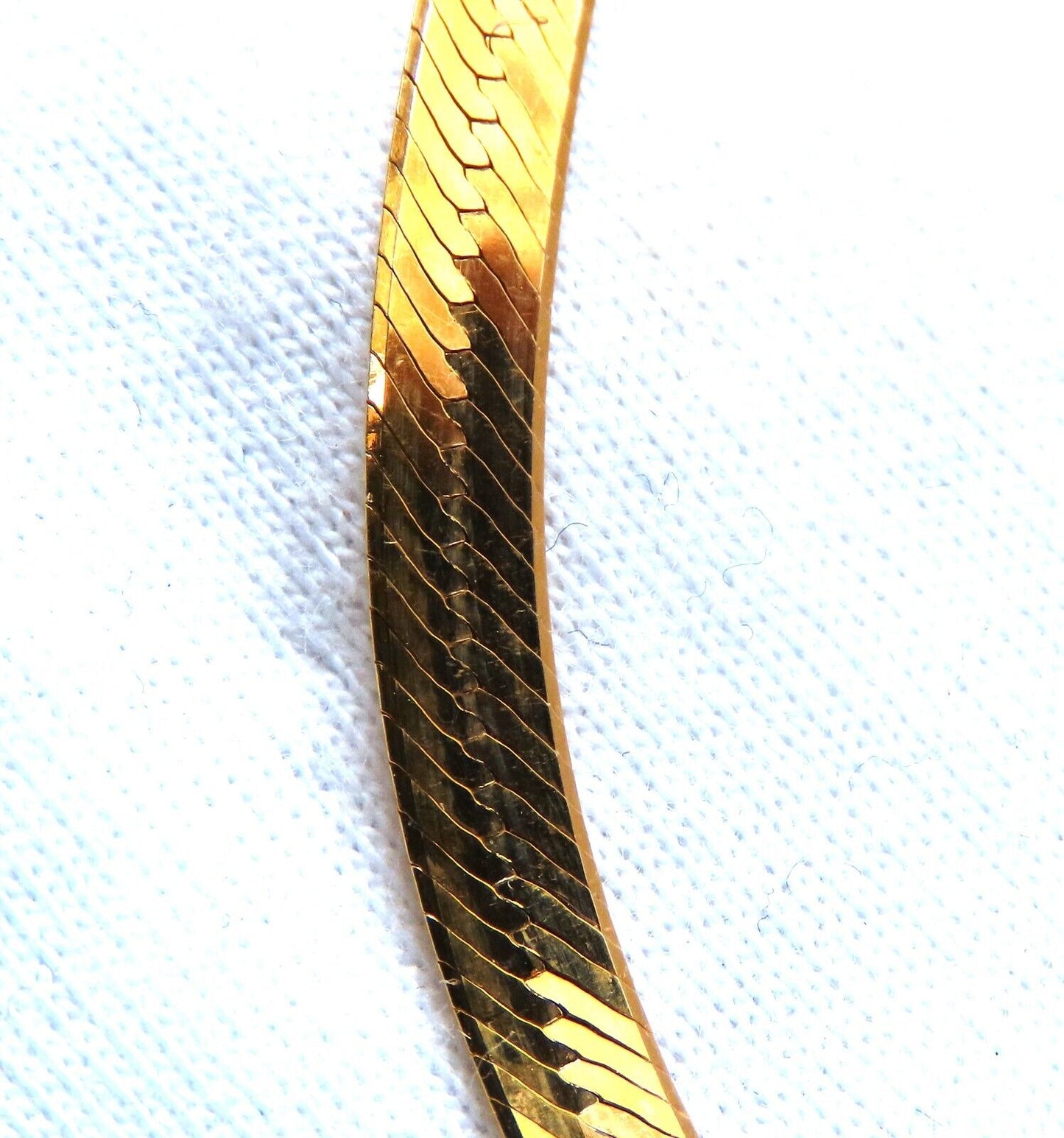 Classic 4mm Gauge Herringbone Necklace 14kt 16 inch