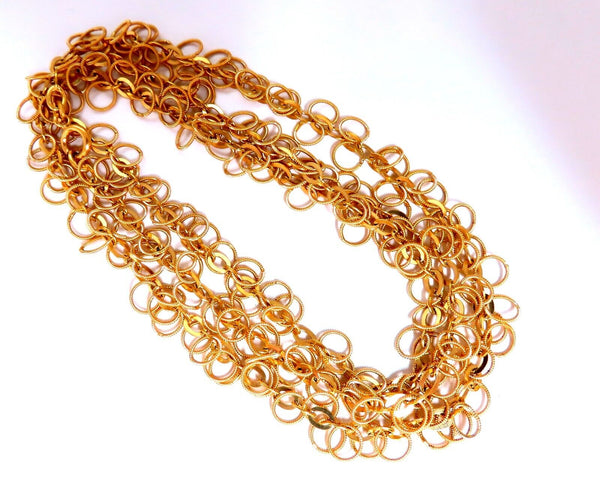 Rolling Rings Necklace 14kt 39 Grams 28inch