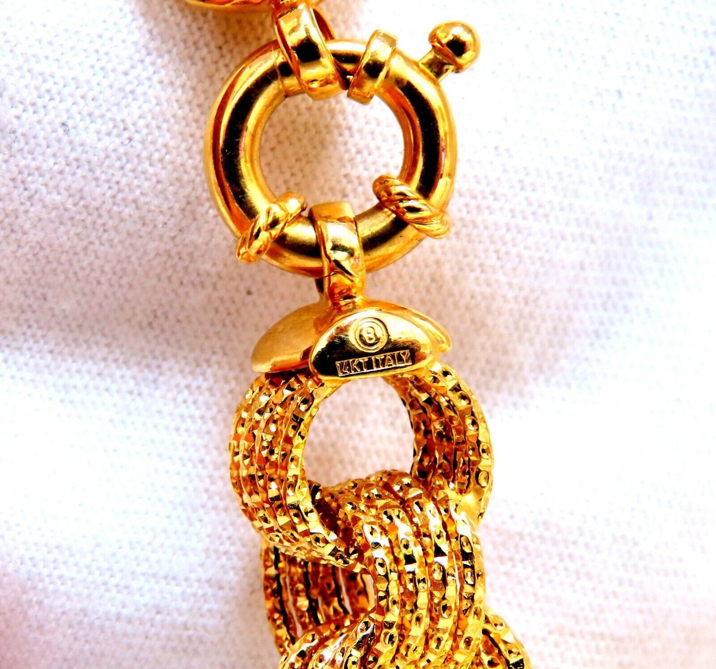 Circular Gold Link Necklace 14kt 12mm