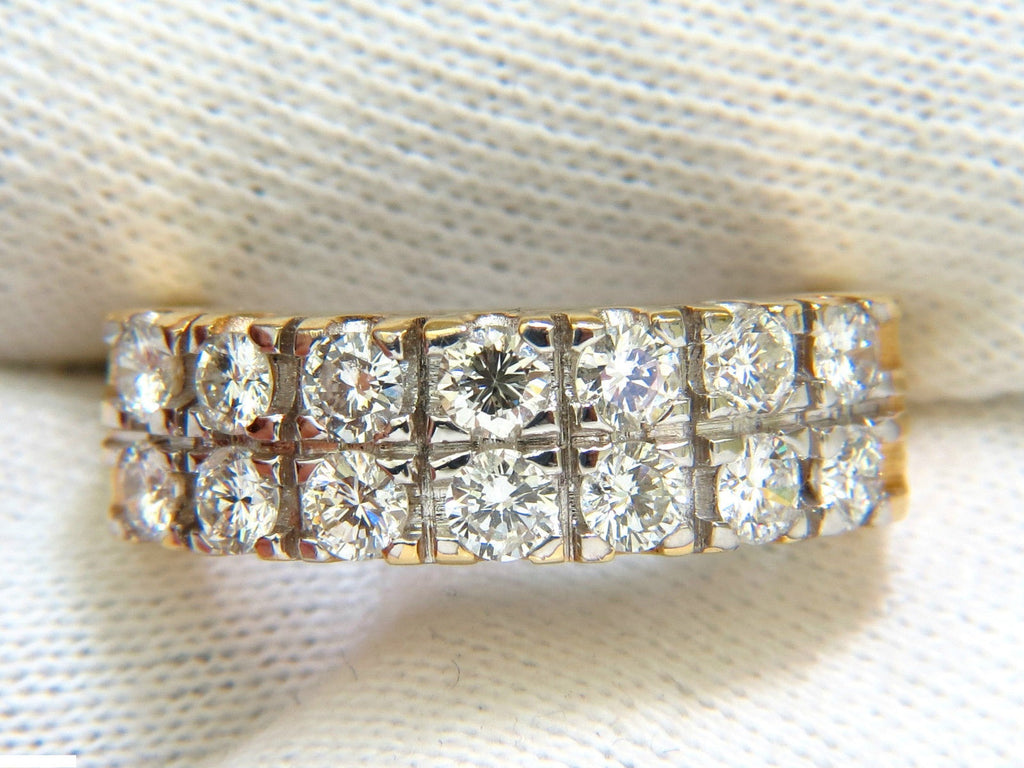 Two-Row Wide Band Diamond Eternity Ring 18K White Gold (2.50ct)