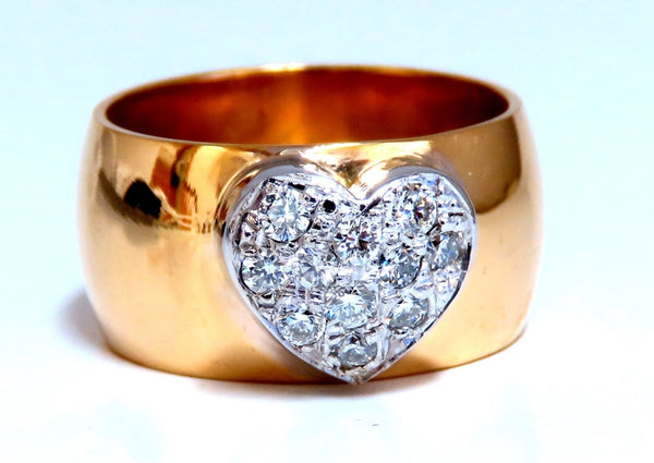 .30ct Natural Round Diamond Heart Ring 14kt wide band