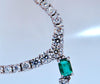 14.47ct Natural Emerald Diamonds Necklace 14kt Dangle Riviera Graduated