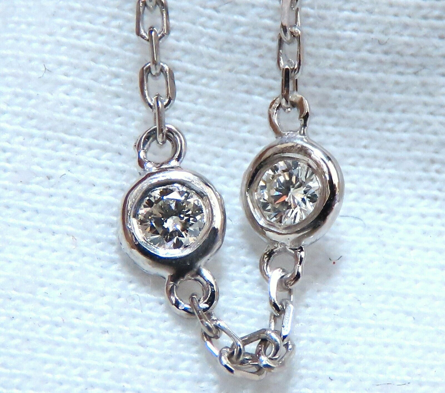 3.45ct natural diamonds eternity station by yard double wrap necklace 14kt