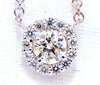 1.09ct natural diamonds halo cluster necklace 14kt