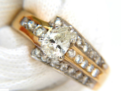 1.00CT BRILLIANT PEAR SHAPE DIAMOND RING 14KT CROSSOVER DECO