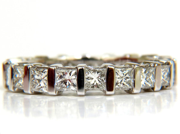 2.85CT PRINCESS DIAMONDS ETERNITY RING H/VS 14KT 7.25 CHANNEL SHARING