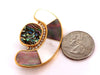 Mother of Pearl Diamonds Crescent Pin 18kt