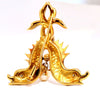 Chinese Pearl Fish Pin 18kt Vintage