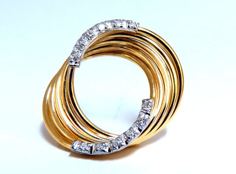 .10ct Natural Diamond Circle Diamond Pin 14kt Gold
