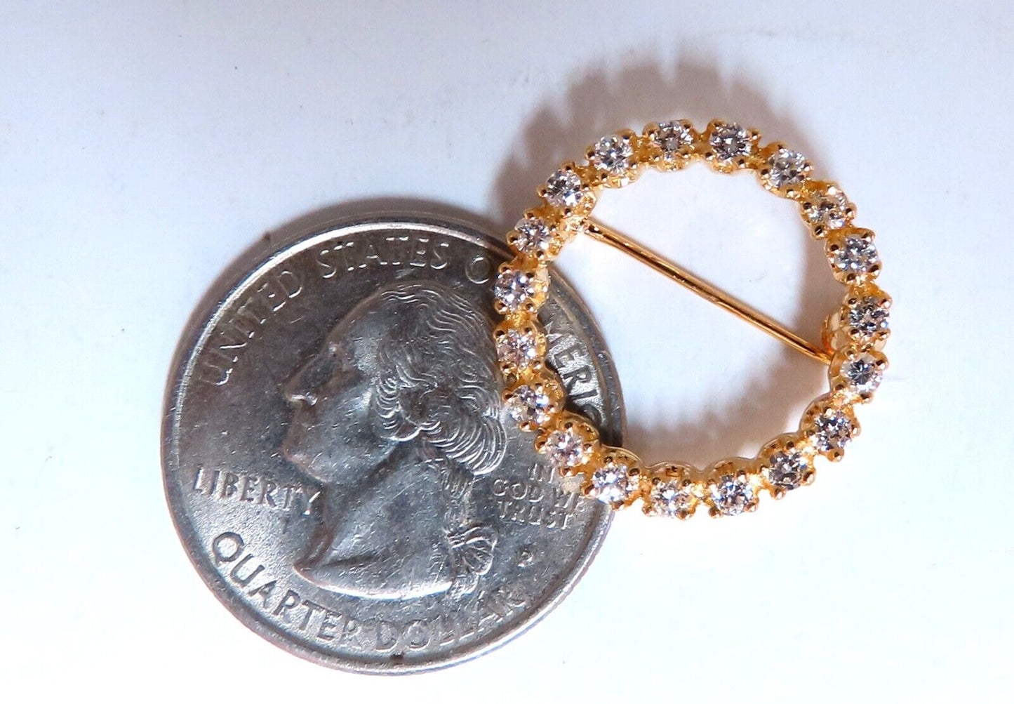 .80ct Natural Diamond Circle Diamond Pin 14kt Gold