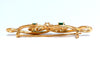 Natural Trilliant Diamond Emerald Infinity Pin 14kt