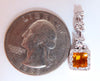 1.30 carat natural citrine diamond pendant bright orange 14 karat-