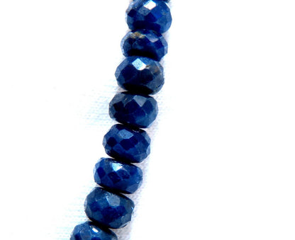 155 carat natural Sapphire bead necklace 14 karat clasp