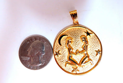 14kt Gemini Charm Pendant 34mm