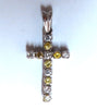 .75ct Natural Fancy Yellow Diamonds Cross Pendant 14 Karat