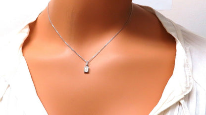 .70ct natural modified cut brilliant diamond solitaire necklace 16 inch 14k