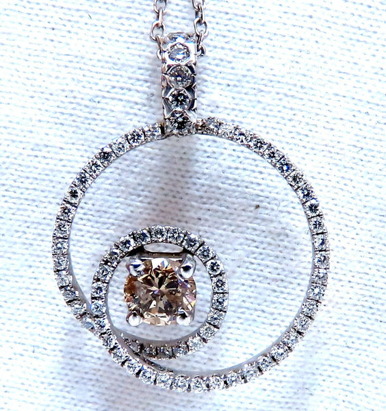.95ct Natural Round Diamonds Circle Pendant Necklace 14kt