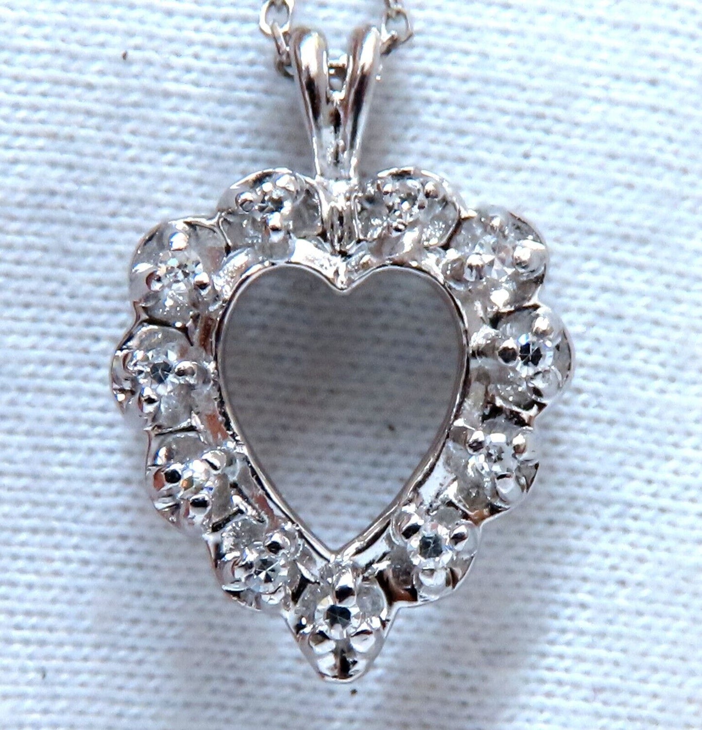 .20ct natural diamonds open heart necklace 14kt