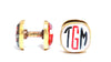 14kt gold TGM Republic steel gold cufflinks