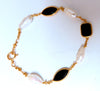 Fresh water pearls onyx bracelet 14kt gold