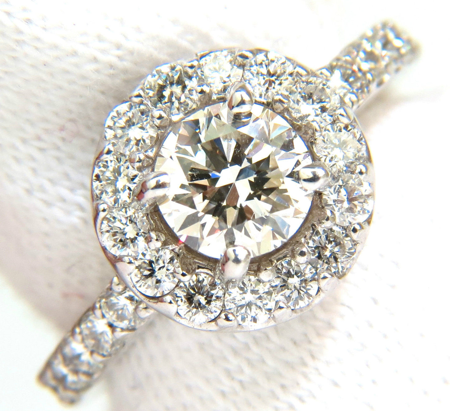 2.00CT BRILLIANT ROUND FULL CUT DIAMOND RING HALO 14KT