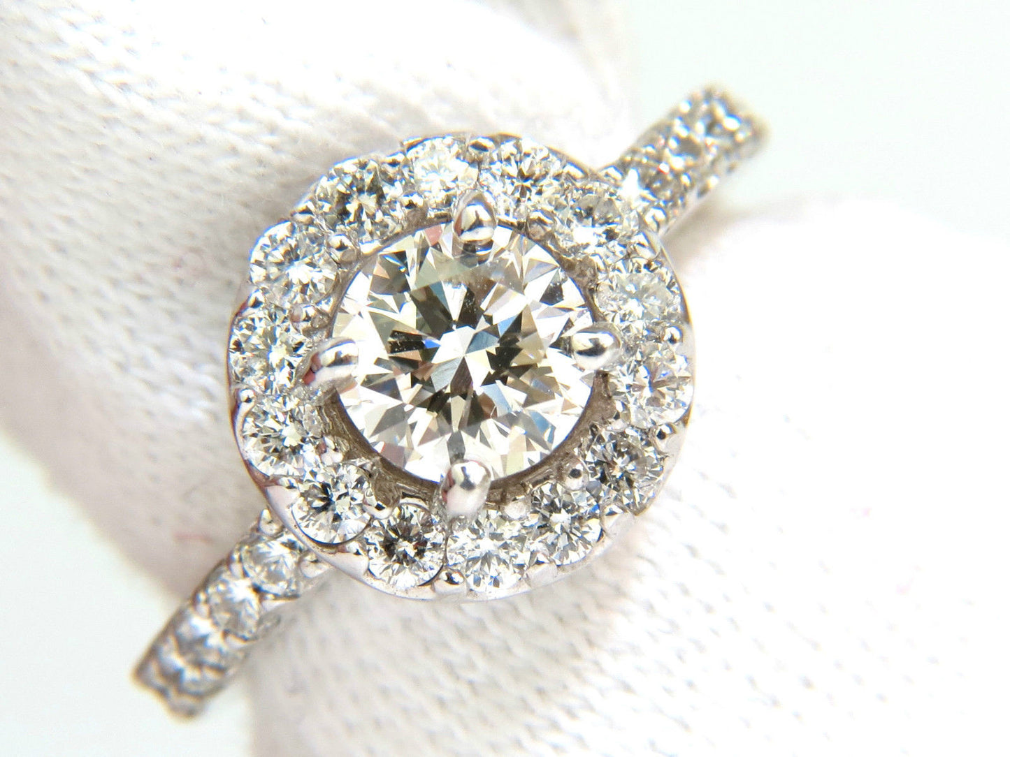 2.00CT BRILLIANT ROUND FULL CUT DIAMOND RING HALO 14KT