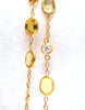 27ct fancy vivid yellow Sapphire diamonds station yard necklace 14 karat