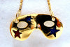 Mardi Gras Carnival Memorabilia eye mask necklace 18kt