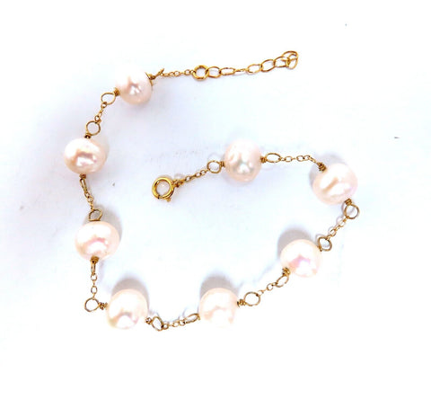 8 mm freshwater Pearl silver bracelet