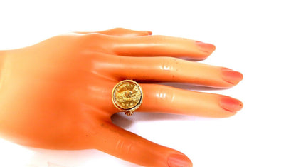Turkey coin 18kt Gold ring intricate