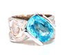 6.20ct Natural Indigo Blue zircon Ring 14kt scaling deco