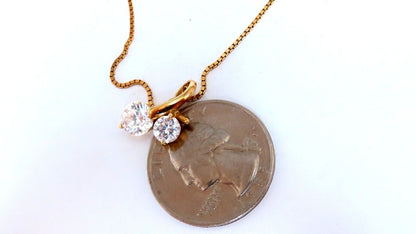 2.15ct round cz twin necklace 14kt