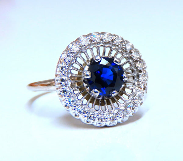 .80ct natural sapphire diamonds cocktail cluster ring 14kt