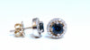 1.10ct Natural Sapphire Diamonds Cluster Earrings 14 Karat gold
