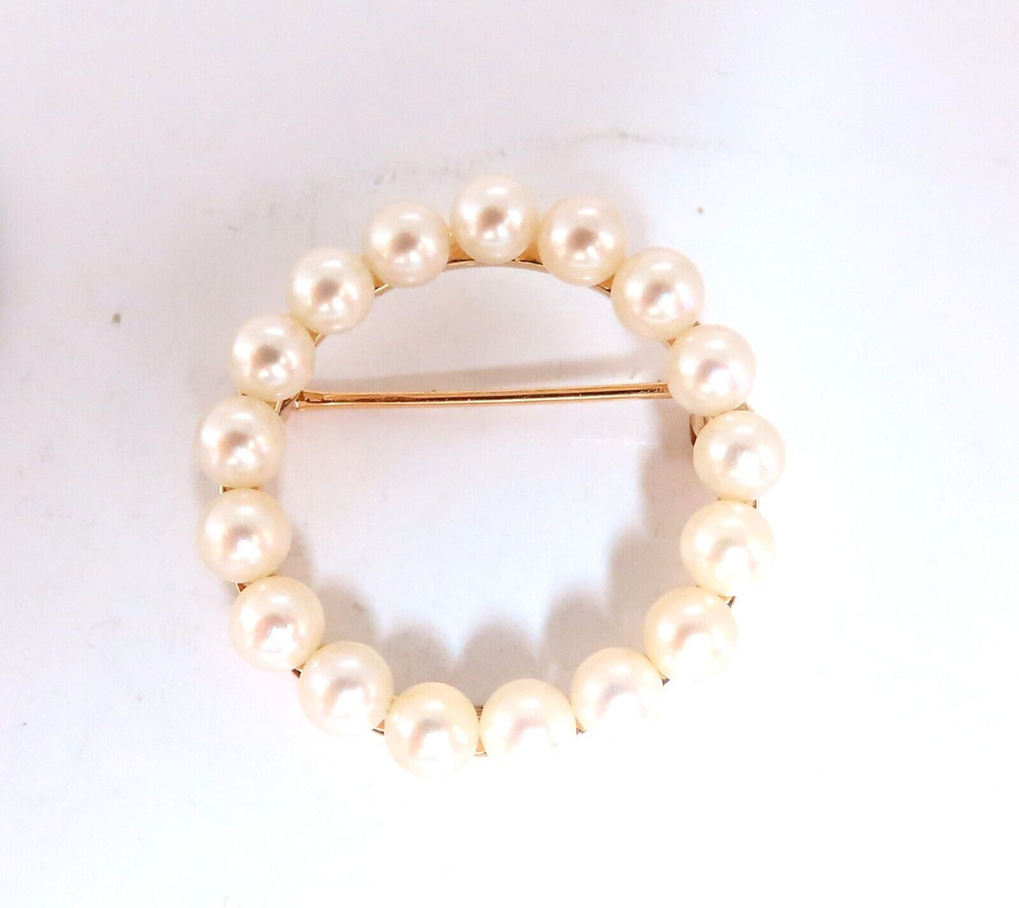 Akoya Pearls 14 Karat Gold Pin