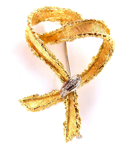 .05ct natural diamonds peace emblem gold pin 18kt gold