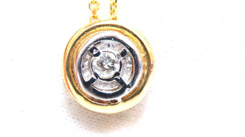 .05ct Natural Round Diamonds Circle Pendant Necklace 14kt