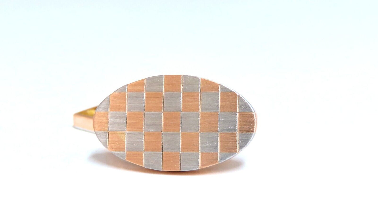 14kt checkers chess checkerboard gold cufflinks