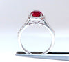 GIA certified 3.03ct no heat natural ruby diamond ring 18kt classic halo