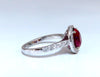 GIA certified 3.03ct no heat natural ruby diamond ring 18kt classic halo