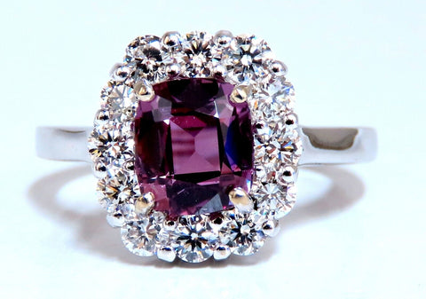 2.26ct GIA Certified Natural Purple Pink Sapphire diamonds ring 14kt