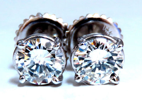 GIA Certified 2.07ct Natural Round Diamond Stud Earrings 14kt