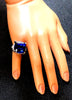 GIA Certified 27.35ct natural Blue Tanzanite diamonds ring 18kt Three Stone