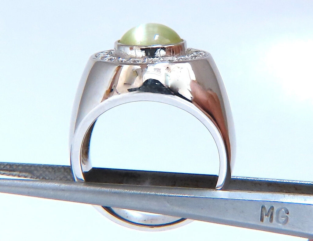 Clara cat's eye Lehsunia 4.8cts or 5.25ratti stone Silver Adjustable Ring  for Men : Amazon.in: Fashion