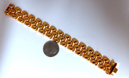 14kt Gold Panther Form Wide Link Gold Bracelet 37.8 Grams 18mm 7 inch