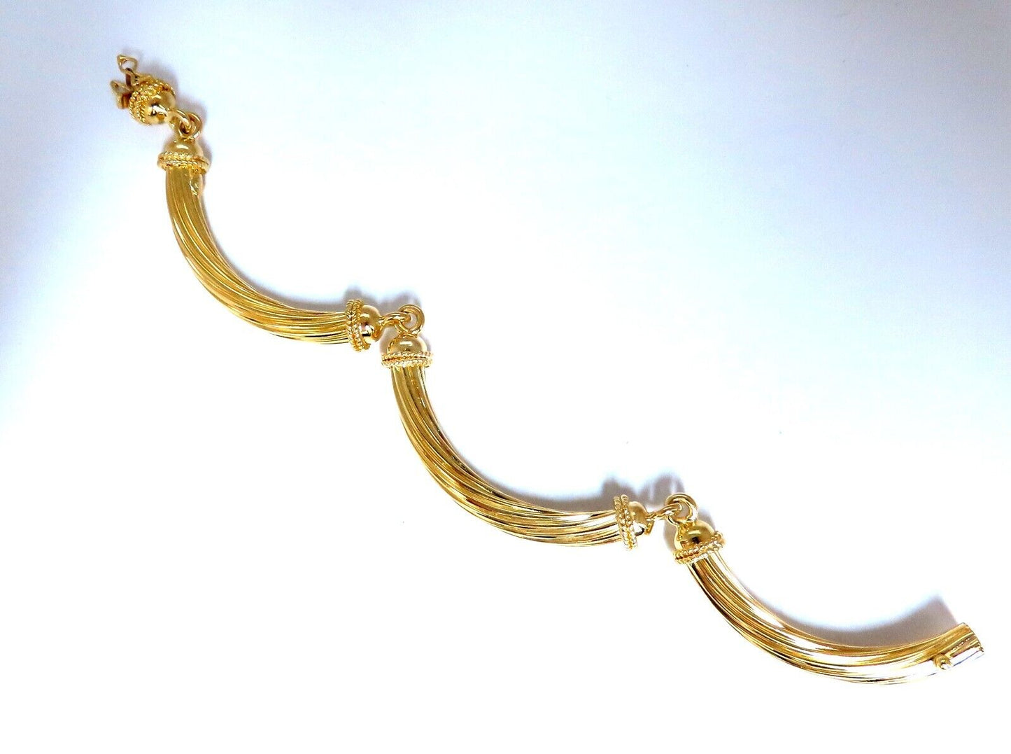 Byzantine Style Three Arched Bracelet 18kt 24.8 Grams 7 inch