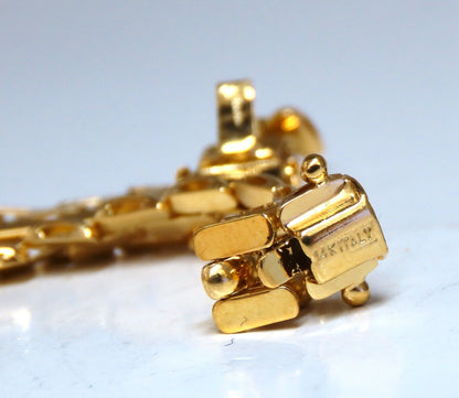 14kt Gold Panther Form Wide Link Gold Bracelet 10 Grams 7mm 7 inch